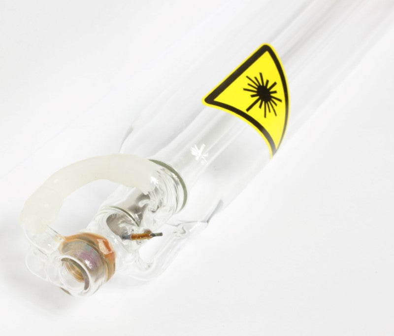 40 Watt CO2 Laser Bulb with yellow sticker.
