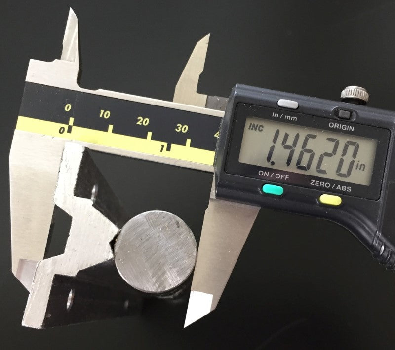 Image of the height of the linear round 20mm rail at 1.462 inches