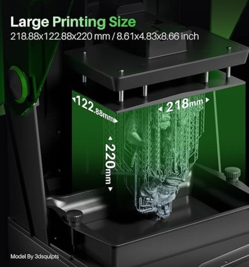 ELEGOO Saturn 4 12K Large print size of 218.88mm x 122.88mm x 220 mm