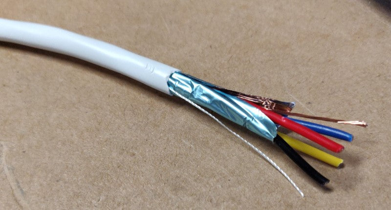 18/4 AWG Shielded stranded cable with insulation removed