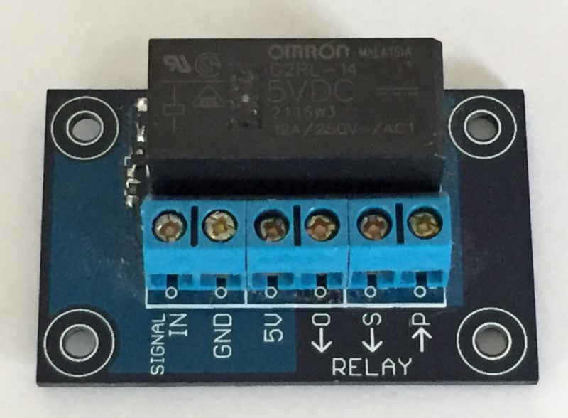 Close up of 5V 250V 12A relay board