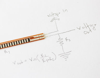 Voltage divider circuit for the flex sensor