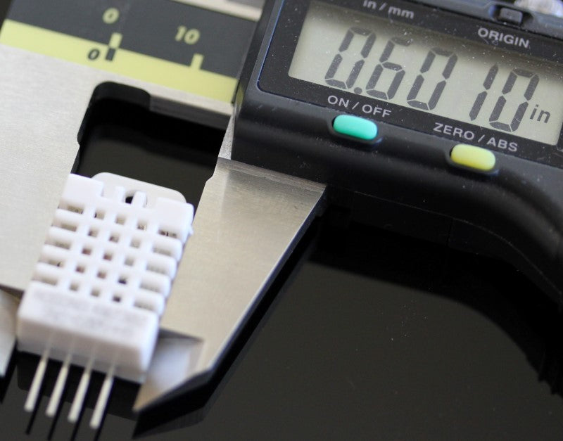 Width measurement of .601 inches for the temperature humidity sensor