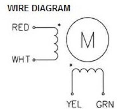 Wiring diagram for the NEMA 43 1586 oz-in stepping motor.