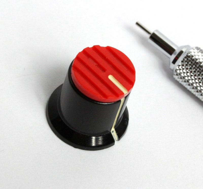 Small red knob for potentiometer - adjusted angle. 