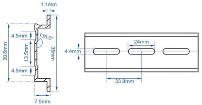 DIN Rails (Single 12 Inch Length)