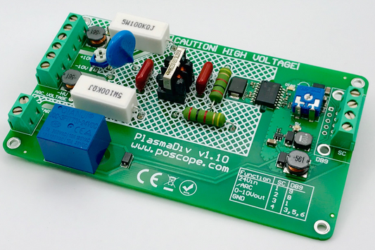 PlasmaDiv Voltage Divider (Max 500V Input, 0-10V Output)