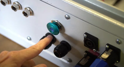 Example of customer supplied electronics of the connector and power button panel for the cnc electronics system cabinet