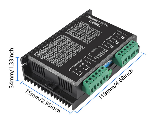 Motor Driver 18-50V DC Up to 4.2 amps 400 to 25000 Steps/Revolution