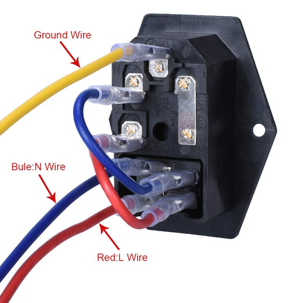 AC Power Connector C14 Male 3 Pins Screw Panel Mount 10A 250V IEC 320 With Fuse and Switch