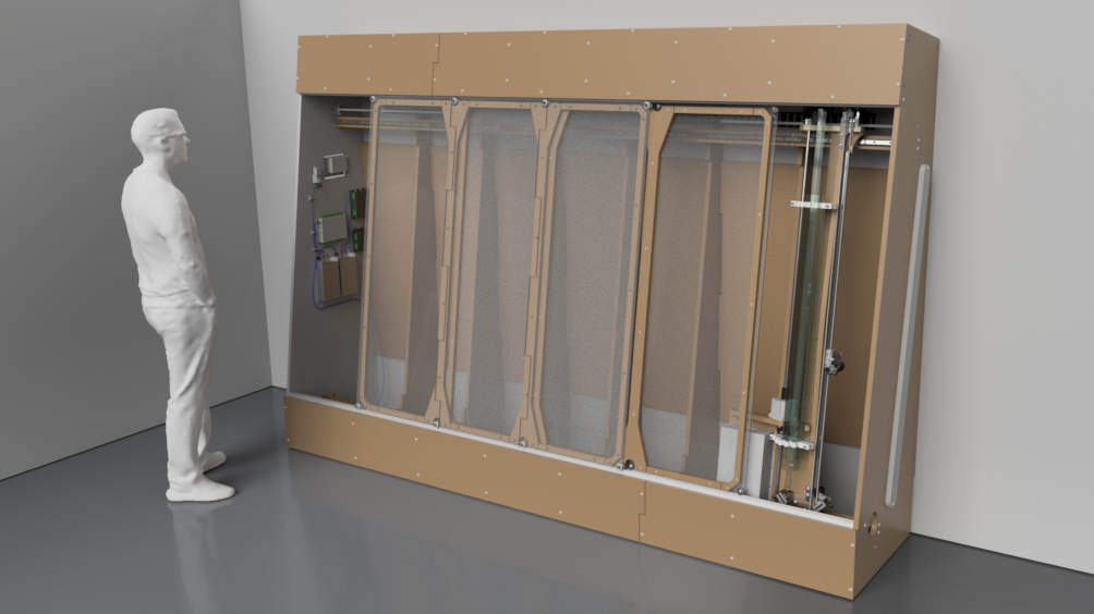 Vertical Laser XL 4x8 CO2 laser cutter digital plans for DIY large-format build