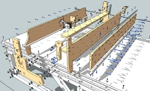 Exploded view of the gantry portion of the blackFoot CNC Machine