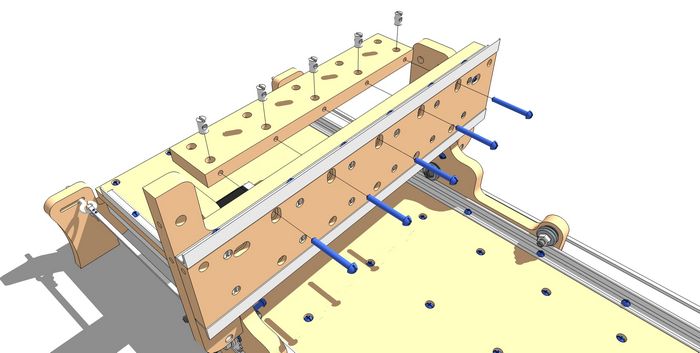 Fasten Gantry Top and Top of Y-Axis Rail Support