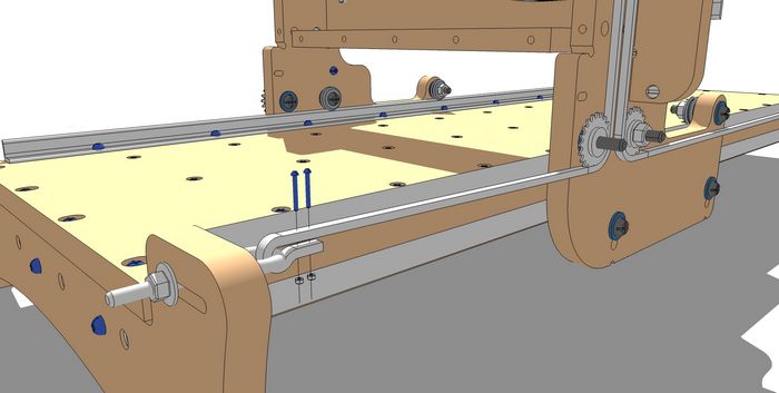 Attach Roller Chain End to Eye Bolt at Rear Left side of Table