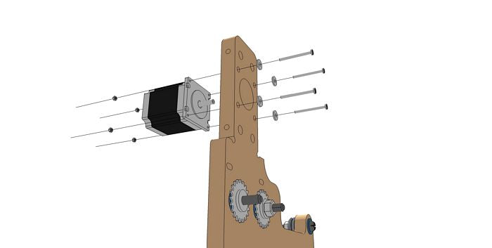 Fasten Stepper Motor to the Motor End Gantry Side