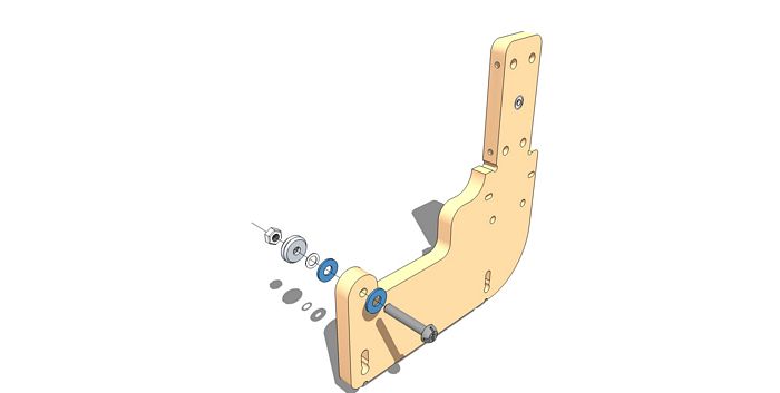 V-Groove Bearing Assembly on Top Front Corner Shaft End Gantry Side