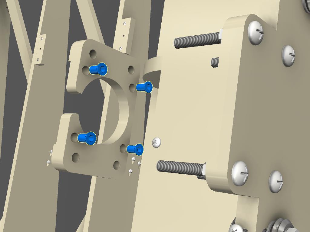 Fasten nut inserts into the Y axis stepper motor mount