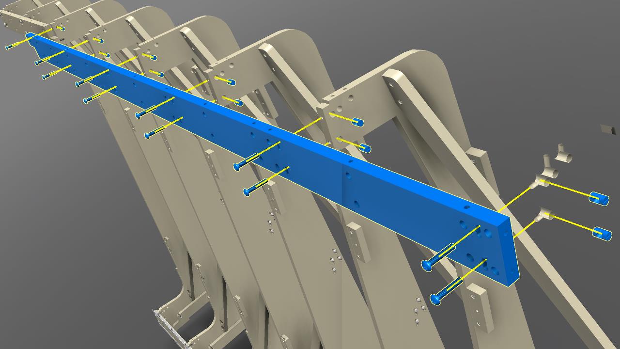 Attach the X axis long rail support