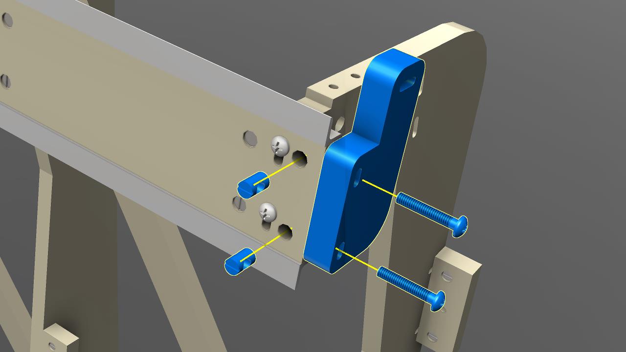 Attach the X axis chain mount