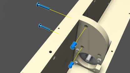 Attach the x-axis motor mount to the gantry back