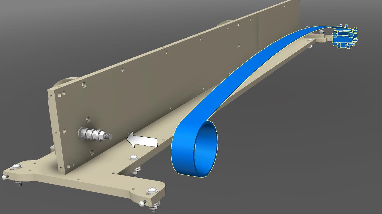 Position the constant force spring and bearing truck