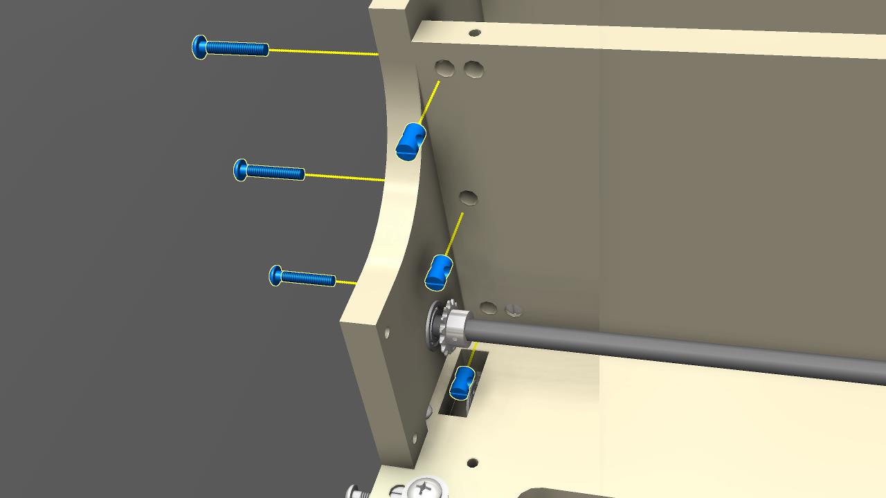 Attach the gantry side to the gantry back