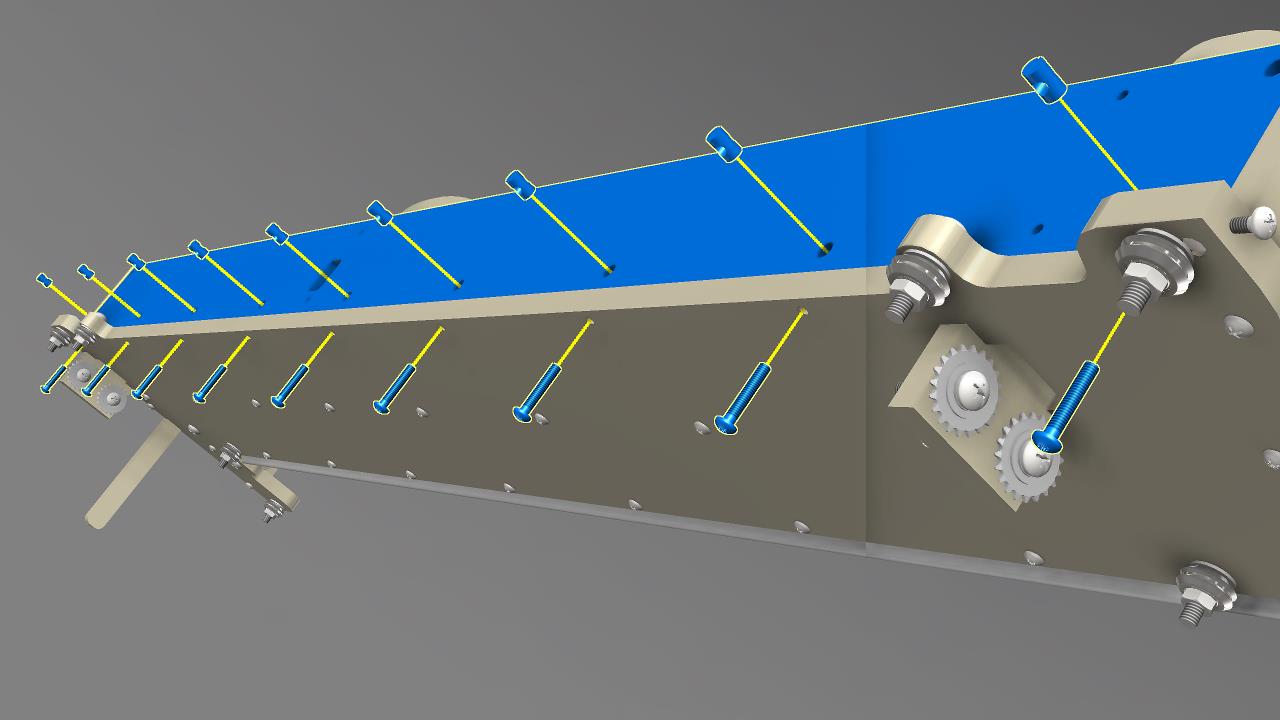 Attach the gantry rear support to the gantry bottom