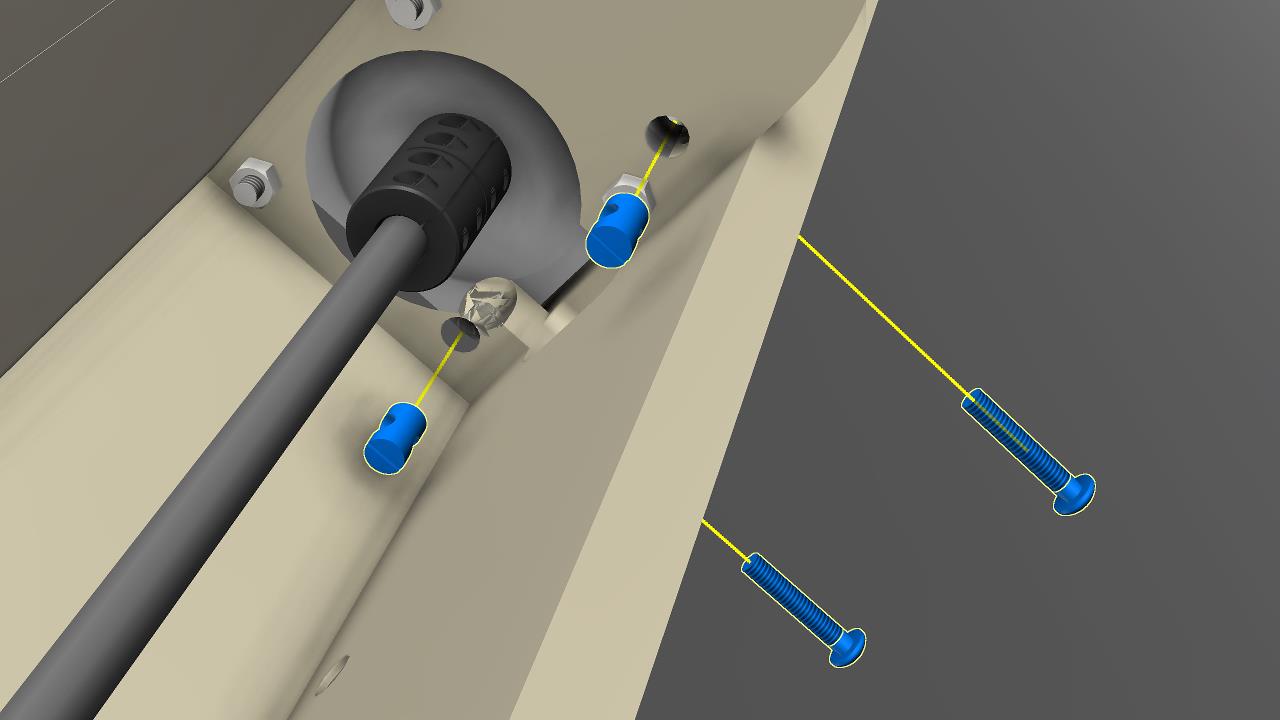 Fasten the gantry rear support to the X axis motor mount