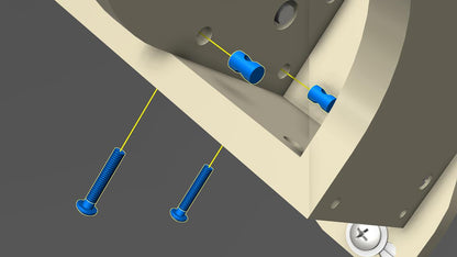 Attach the X axis bearing mount to the gantry rear support