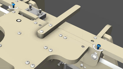 Gently tighten the v-groove adjustment screw at the top of the gantry