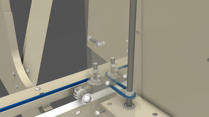 Route the lower X axis roller chain around the sprockets