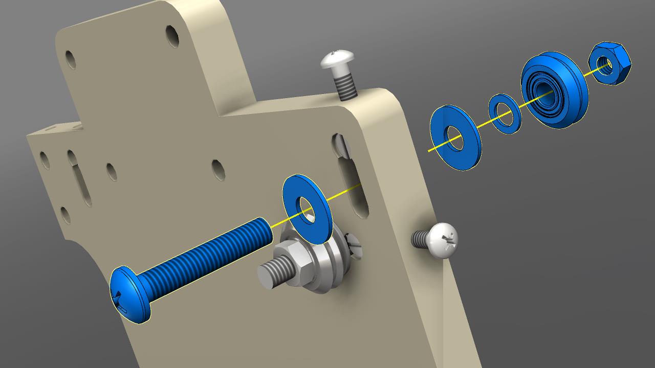 Attach Y axis v-groove assembly to the ZY plate