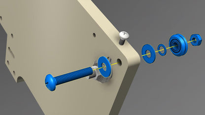 Attach Y axis v-groove bearing