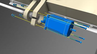 Attach the Z axis stepping motor to the Z axis motor mount