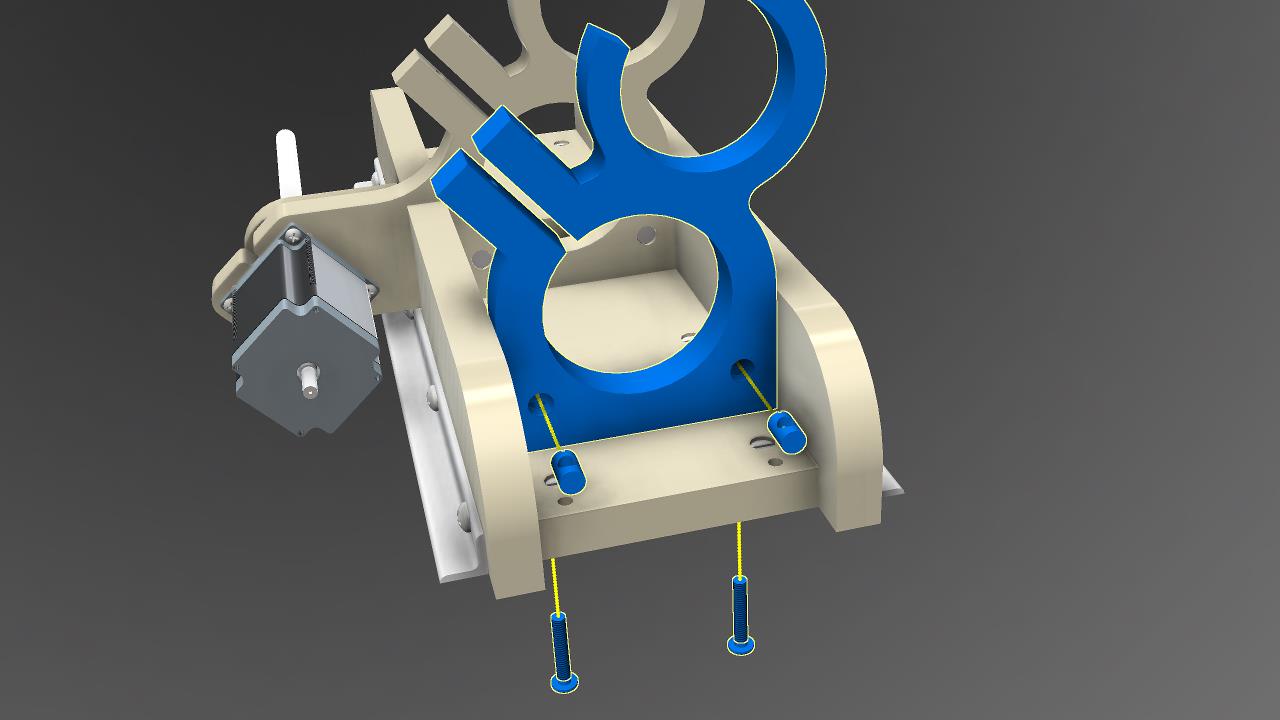 Attach the lower spindle mount to the Z axis rail support