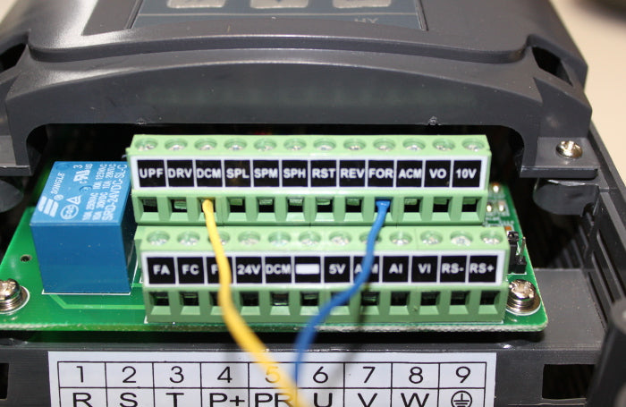 Wires connected to inverter