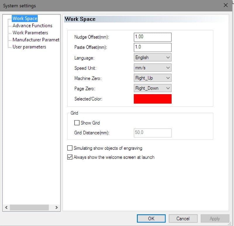 Laser controller parameters instruction 7