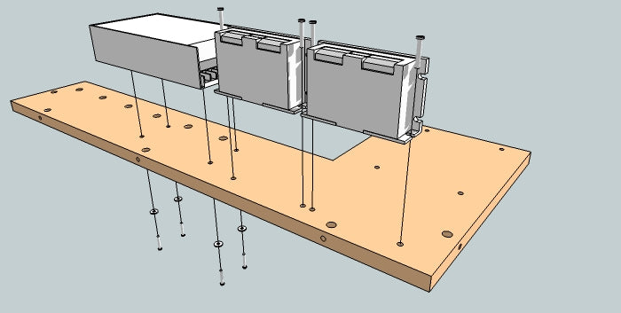 Attach stepper drivers and power supply for the drivers