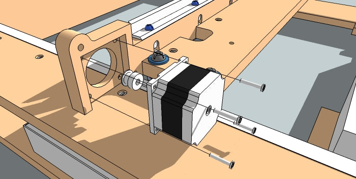 Fasten the X-Axis Stepper Motor to the Gantry