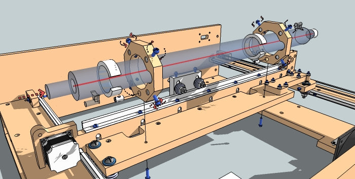 Install the 40 Watt CO2 Laser Tube to the Gantry