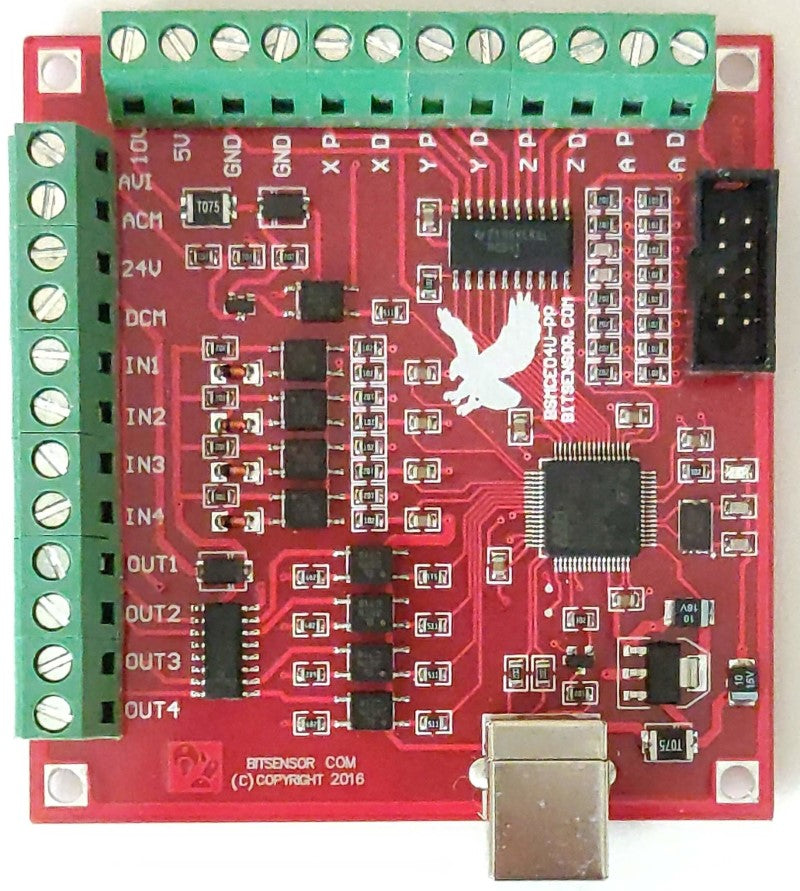 Top view of the Mache3 USB board