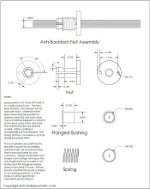 Datasheet for the 10tpi 5 start antibacklash nut and lead screw